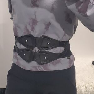 Vintage RAVE Black Wide Elastic Leather Belt